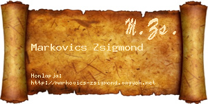 Markovics Zsigmond névjegykártya